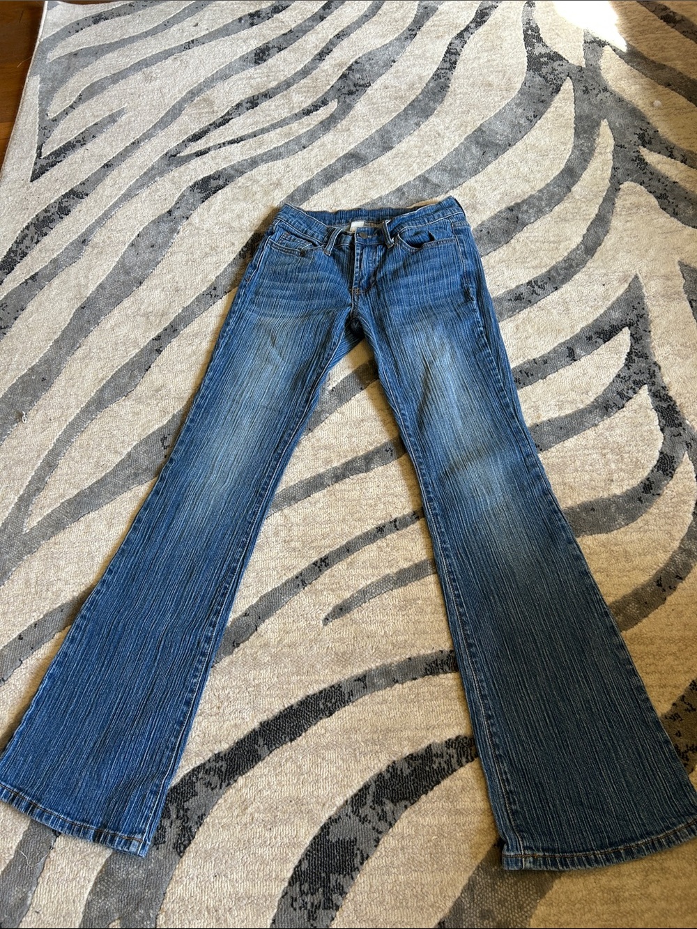 Mid-Rise Blue Flare Jeans for Women